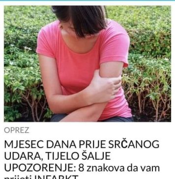 Mjesec dana prije srčanog udara vaše tijelo šalje upozorenje: 8 znakova da ste u opasnosti