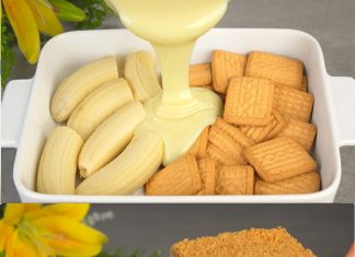 Nema pećnice! Torta za 5 minuta! Samo umutite mlijeko, keks i banane….