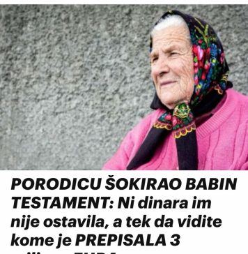 PORODICU ŠOKIRAO BABIN TESTAMENT: Ni dinara im nije ostavila, a tek da vidite kome je PREPISALA 3 miliona EURA