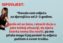 “Davala sam odjeću za djevojčicu od 2–3 godine”