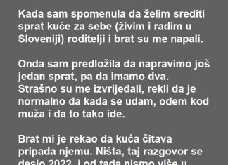 Roditelji i BRAT joj nisu dali sprat KUĆE a onda je USLEDILA prava DRAMA!