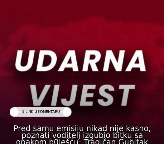 Pred samu emisiju nikad nije kasno, poznati voditelj izgubio bitku sa opakom b0lešću: Tragičan Gubitak za Televizijsku Industriju