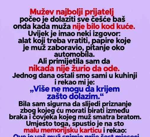 Suprugov najbolji prijatelj pokazao joj je snimke koje nije očekivala: Jedan detalj otkrio je da dvostruki život traje mjesecima